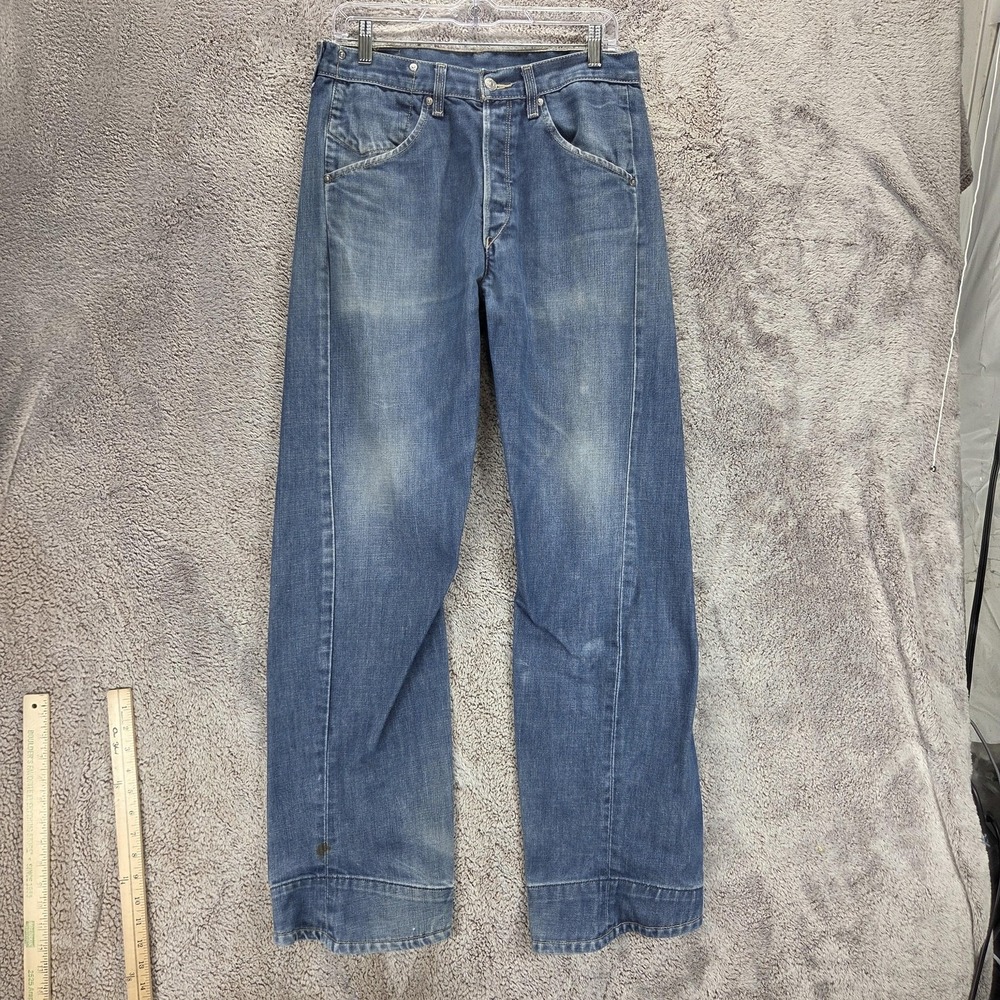 Vintage Levis Engineered Jeans Mens Blue Twisted Button Fly Denim Fits 30x32